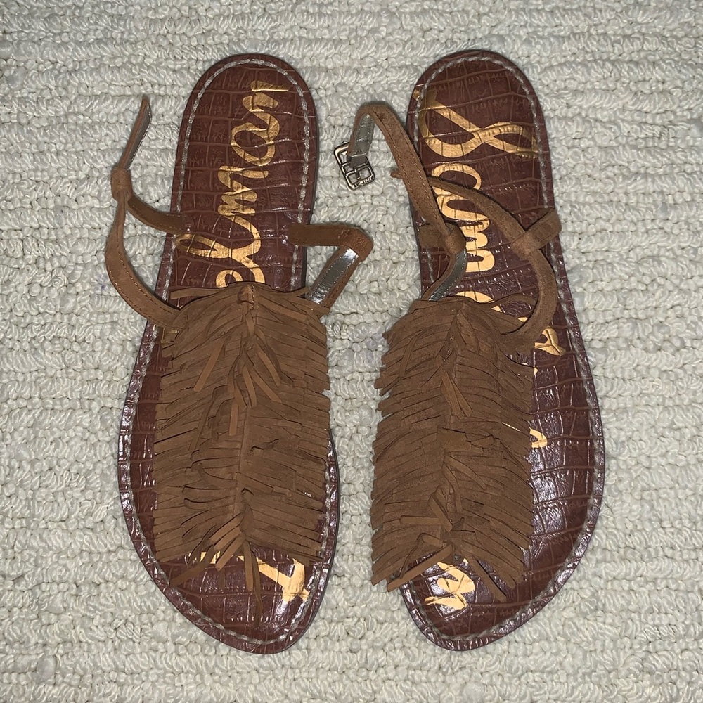 Sam Edelman Brown Fringe Sandals 7.5